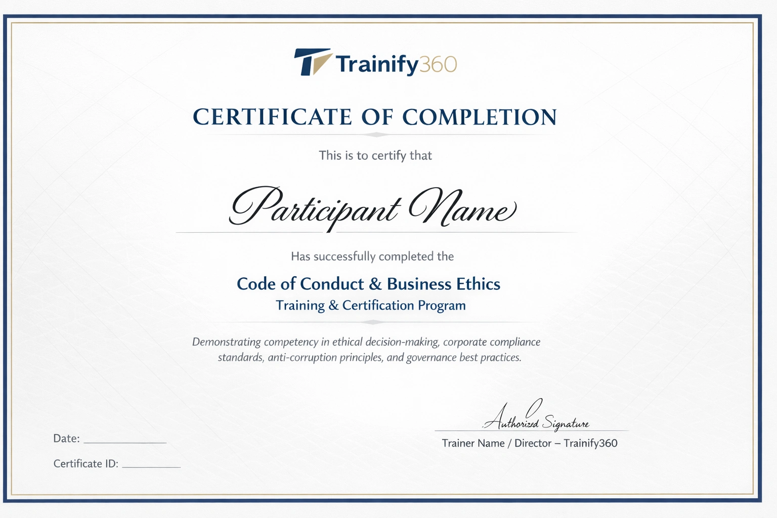 Programme Certificate